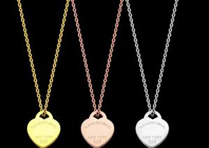 designer ketting tf ketting gouden ketting hart ketting luxe sieraden designer ketting Rose Gold Valentijnsdag geschenk sieraden met doos snel