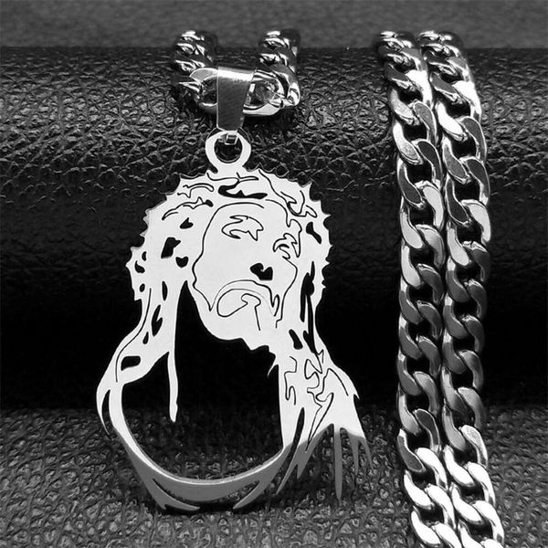 Collar de diseñador Corona de espinas de Jesús para hombres para hombres de acero inoxidable de acero inoxidable Hip Hop Collar de cadena larga Joyería N3318