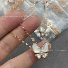 Collier de créateur Vanca Luxury Gold Chain Full Diamond Fritillaria Butterfly Collier Femelle Clicule Femelle Small and Luxury