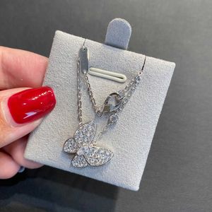 Designer ketting Vanca Luxe goudketen Hoge volle diamant vlinder ketting met 18K rose gouden luxueuze en sleutelbeenketting vrouw