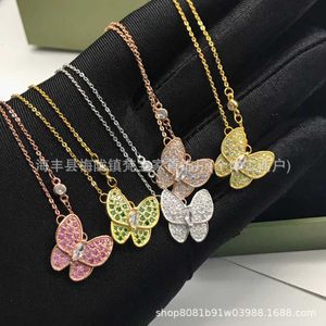 Designer ketting Vanca luxe goudketen hoogwaardige volle diamant vlinder ketting voor godinnen Fairy Style vlinder hanglagend kraagketting