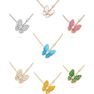 Collier de créateur Vanca Luxury Gold Chain Seiko High High Original S925 Pure Silver 18K Rose Gol Full Diamond Butterfly Collar chaîne