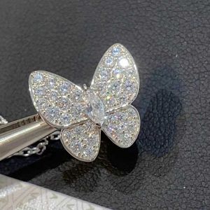 Collier de créateur Vanca Luxury Gold Chain Style Simple and Butterfly Full Diamond Creclace Collier Full Diamond Butterfly V Gold Collier pour femmes