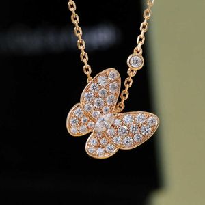 Designer ketting Vanca luxe goudketen Volledige diamant vlinder hanger dames sleutelbeen ketting luxe stijl mode eenvoudig en veelzijdig