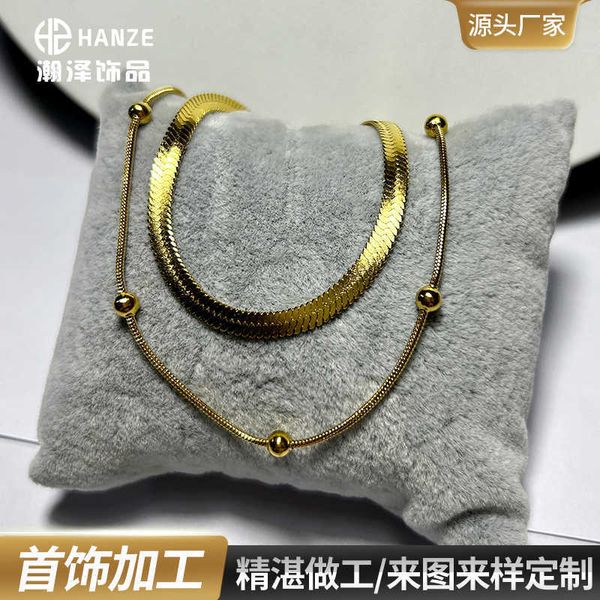 Collier de créateur VanCF Collier de luxe Diamond Agate 18k Gold Design Titanium Snake Chain Chain Womens Collier polyvalent