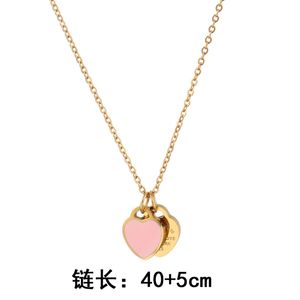 Collier de créateurColliers de produits transfrontaliers, pendentifs en forme de coeur en émail d'amour, cadeaux de la Saint-Valentin en acier au titane, vente en gros de bijoux pour petite amie