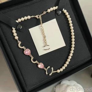 Designer kettingen choker merk brief hanger ketting mode dames houdt van hart parel ketting sieraden cadeau
