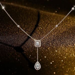 Colliers de créateurs pour femmes meka mila à la mode personnalisée polyvalente carrée diamant Droplet Double couche Collier de bijoux