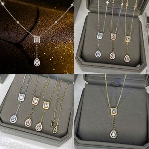 Designer kettingen voor dames meka eenvoudige modieuze gepersonaliseerde dame veelzijdige vierkante diamantdruppel dubbele laag ketting feest sieraden kettingen