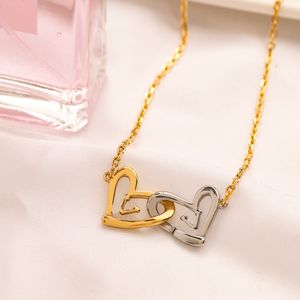 Colliers de créateurs Or Argent Coeur Pendentif Femmes Haute Qualité En Acier Inoxydable Marque Lettre Collier Lien Chaîne Femmes Amoureux Bijoux Cadeau De Noël