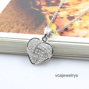 Collares de diseño Forma de corazón Collar colgante S Sier Plateado Diamantes completos Piedra Mujeres Niñas Señora Joyería de boda