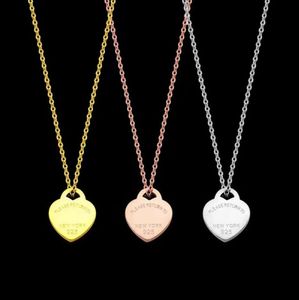 Collares de diseño collar tiff collar collar de oro collar de corazón collar de joyería de lujo oro rosa joyería de regalo del día de San Valentín con caja rápida