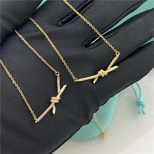 Designer kettingen dames knoopboor sieraden voor dames diamanten ketting compleet merk als bruiloft kerstcadeau ketting