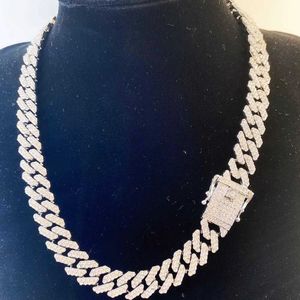 Collier de créateur pour hommes, chaîne cubaine de 12mm, plaqué or, en alliage de diamants complets, collier Hip Hop