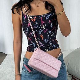 Diseñador NUEVO 2024 Letras sexys de mujeres Sexy Camiseta de tanque Spaghetti Spaghetti Strap Short Vest Corth Corts Tops