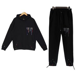 Designer Nieuwe 60g Wol Cirkel AM Nieuwe High Street Bone Letter Gedrukt Hoodie en Joggingbroek S-XL--