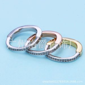 Diseñador NUEVO BLOQUEO DE LA MARCA Colorida anillo de bloqueo dividido para mujeres con placa de platino de pie de mano de moda personalizada de 18k oro