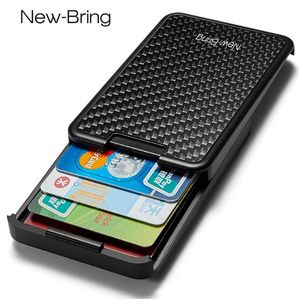 Designer New Carbon Fibre Season portefeuilles courts manche Mini portefeuilles Cartes Men de mode Antift Swipe Card Cover Business Style 5