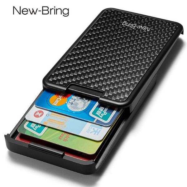 Designer New Carbon Fibre Season portefeuilles courts manche Mini portefeuilles Cartes Men de mode Antift Swipe Card Cover Business Style 16182