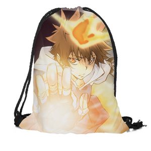 Designer-Nieuwe Mode Aangepaste Rugzakken Hitman Reborn Gedrukt Trekkoord Tassen Softback Dames Meisjes School Rugzak