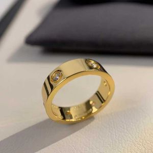 Designer New LOVE Ring Couple Full Sky Star Brede en smalle trouwring 18K Rose Gold Platinum M6GI
