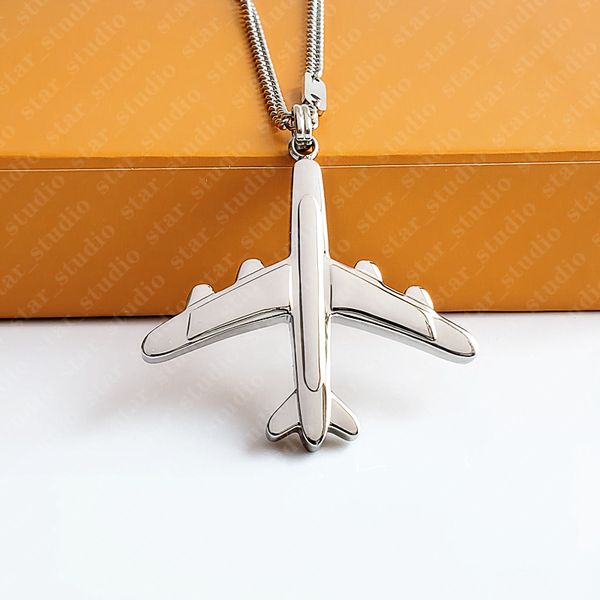 Designer New Luxurys Design Hommes et Femmes Pendentif Collier En Acier Inoxydable Avion Anneau Colliers Bijoux De Luxe