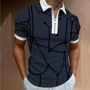 Designer New Mens Zipper Polo Imprimé T-shirt à manches courtes Top Taille européenne {catégorie}