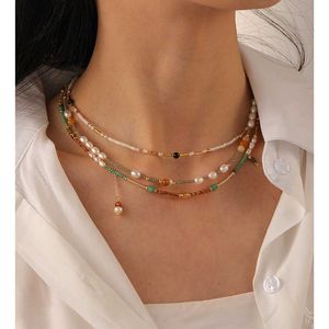 Designer New Niche Empilé Collier de perles de perles de perles pour femmes Collier de perles d'eau douce à la mode et personnalisés N5A1 à la mode et personnalisés