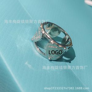 Designer New Precision Edition INS Style tiffay Heart Cut 925 Sterling Silver CNC Love Ring Couple