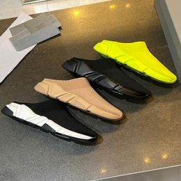 Designer New Slippers High Elastic Rubber Fly Fly Weave's and Women's Double-face Fleece Paris Sandals Speed Runner Sneakers Plateforme Sandale décontractée avec boîte