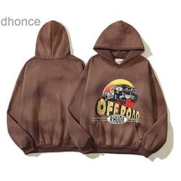 Designer New Spring and Automne Sweat à capuche Instagram Super Fire American Small High Street Rh Mud Dyé Off Road Mens Fashion Womens