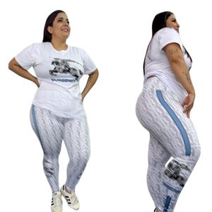 Designer New Summer T-shirt à manches courtes pour femmes Impression Casual Sports Commuter Suit Uniforme pour femmes Scrub Jogging Suit pour femmes 1XL-5XL