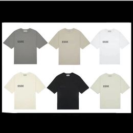 Ontwerper nieuw T-shirt dubbele lijn ESSSSS korte mouw nieuw modemerk Europese en Amerikaanse high street loosemen en damesS-XL
