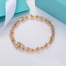 Ontwerper Nieuwe U-vormige T-serie 925 SILVER Karm Bracelet voor vrouwen populaire luxe sieraden kleine linkarmband in goudhoge kwaliteit bruiloft geschenken met doos