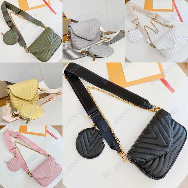 Diseñador New Wave 2 piezas conjunto Bolso Mujer Crossbody Moda Mujer Bolsos Twin Sets Mini Bolsos Cadena Moneda redonda 2pcs Monederos Bolso de hombro