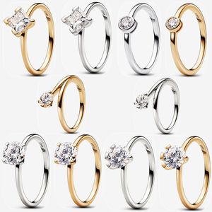 Ontwerper Nieuwe Trouwring voor Vrouwen Valentijnsdag Cadeau DIY fit Pandoras Nova Lab-grown Diamond Ring verguld 14k Goud Mode Hoge Kwaliteit Party Sieraden Accessoires