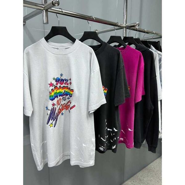 Designer nouvelles femmes t-shirt Shirt High Edition House Colorful 90 T-shirt ample à manches imprimées