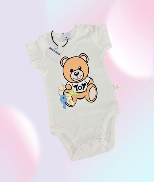 Diseñador recién nacido bebé niña niño mamelucos ropa infantil niñas dibujos animados oso estampado manga corta mono mono mono 1522188