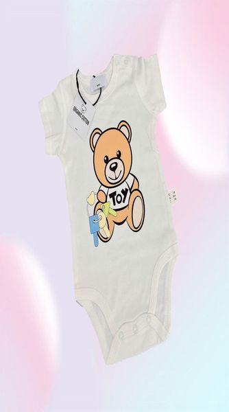 Diseñador recién nacido bebé niña niño mamelucos ropa infantil niñas dibujos animados oso estampado manga corta mono mono mono 4050967