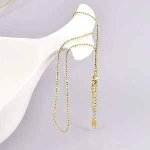 Collier de perles de bonnet galvanisé en acier titane non allergène, ne se décolore pas, chaîne végétarienne, chaîne claviculaire à perles rondes, chaîne unique DIY