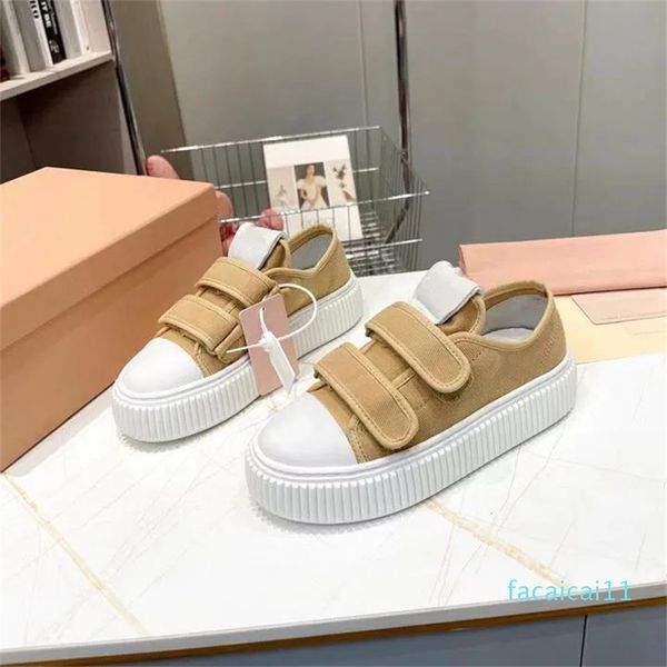 Diseñador Nylon grueso lienzo soleado zapato de esponja para mujeres al aire libre zapatería de zapato sencillo smant informal stode 35-40