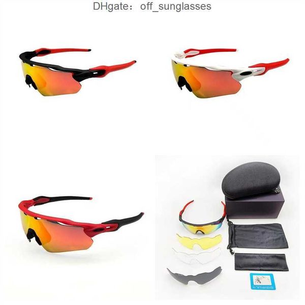 Diseñador Oakleies Gafas de sol Oakly Okley Gafas de ciclismo Deportes al aire libre Pesca Luz polarizada Resistente al viento y a la arena con marco para miopía 5 lentes 0KOV