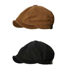 Designer achthoekige hoeden heren Engelse baret en herfst pure katoen dames lente trendy duckbill hoed krantenjongen hoed mode trendy hoeden baret