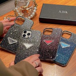 Hermosas fundas para teléfono con diamantes de imitación Saffiano iPhone 15 14 13 12 11 Pro Max Monedero de lujo 16 15 15pro 14pro 13pro 12pro 11pro X Xs Xr 8 7 Mini Plus Logo Box Envíos directos