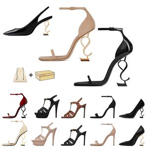 2024 sandales talons hauts Chaussures designer Femmes Luxurys pompes sandales talons paris robe classics brevet cuir noir or doe orteil de mariage de mariage avec taille de boîte 35-41