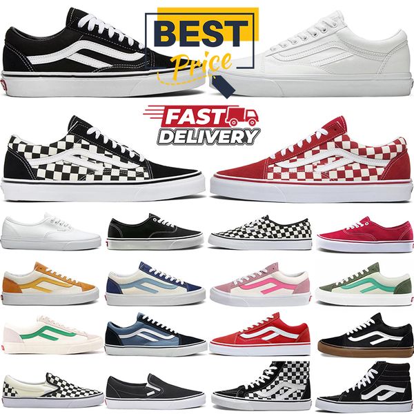 Designer Old Skool Sneakers Style 36 chaussures Sk8 Slim Mid Casual Chores décontractées Black White Slip-On Tovvas Chaussures Bold Ni Staple SkatesNeakers Authentic Trainers pour hommes et femmes