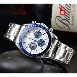 Designer Omegawatch Oujia bracelet en acier Six aiguilles Quartz mode tendance montre à Quartz minimaliste montre multifonctionnelle pour hommes