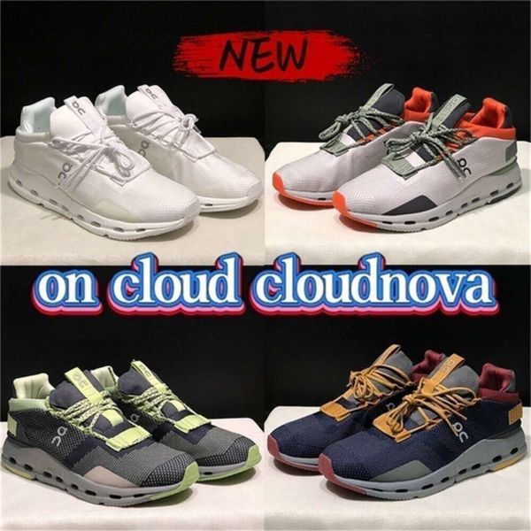 Designer sur chaussures de course Cloud Cloudnova Noir Eclipse Triple Blanc Argent Orange Demin Ruby Sport Baskets À Lacets Runner Chaussure Dames Mesh Low Traine