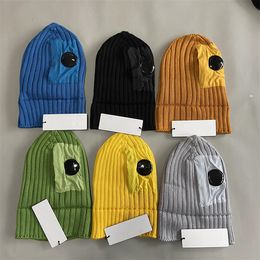 Bonnet de lunettes à une lentille pour hommes et femmes, chapeau tricoté, casquette de crâne, chapeau d'extérieur et d'hiver, avec fermeture éclair, avec poche