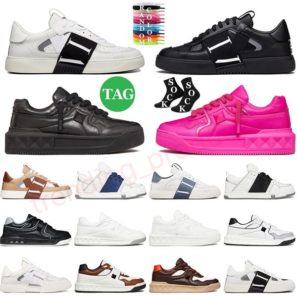 Valentino ONE STUD Low Sneakers VL7N Sneaker Open Skate Casual Shoes Men Women Dress Shoe leather low-top calfskin famous brand paris platform sports trainers